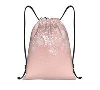 BYwenhopnbs Elegant White Lace Floral And Confetti Design Drawstring Bag String Bag Lightweight Gym Backpack for Men Women