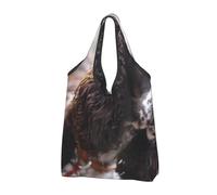 BYwenhopnbs English Cocker Spaniel Brownish White Curly Dogs Foldable Tote Bag, Waterproof Reusable Shopping Fold Up Bag for Travel