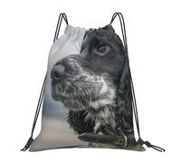 BYwenhopnbs English Cocker Spaniel Large Curly Ears BlackDrawstring Backpack Sports Gym Sackpack Water Resistant String Bag for Women Men
