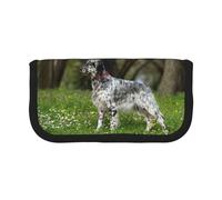 BYwenhopnbs English Setter Lawn Pets Dogs English Setter，Large Capacity Pencil Case, Pen Pouch Organizer Canvas Pencil Bag for Girls
