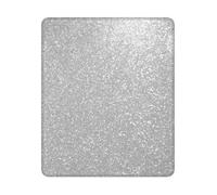 BYwenhopnbs Faux Sparkly Silver Glitter Printed Square Mouse Pad Sewn Edge Design 10&12in