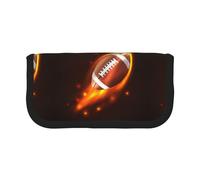 BYwenhopnbs Fire Rugby American Ball，Large Capacity Pencil Case, Pen Pouch Organizer Canvas Pencil Bag for Girls