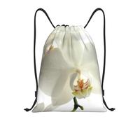 BYwenhopnbs Floral White Flowers Orchid Elegant Modern Trendy Drawstring Bag String Bag Lightweight Gym Backpack for Men Women