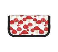 BYwenhopnbs Fly Agaric Red Mushrooms，Large Capacity Pencil Case, Pen Pouch Organizer Canvas Pencil Bag for Girls