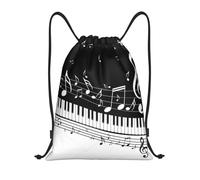 BYwenhopnbs Flying Music Notes Musical Piano Keys Drawstring Bag String Bag Lightweight Gym Backpack for Men Women