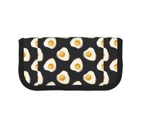 BYwenhopnbs Food Fried Eggs Dark,Large Capacity Pencil Case, Pen Pouch Organizer Canvas Pencil Bag for Girls