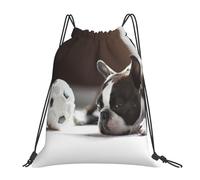 BYwenhopnbs French Bulldog (8) Drawstring Backpack Sports Gym Sackpack Water Resistant String Bag for Women Men