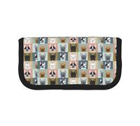 BYwenhopnbs French Bulldog Portraits Pattern Dog,Large Capacity Pencil Case, Pen Pouch Organizer Canvas Pencil Bag for Girls