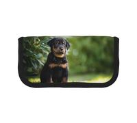 BYwenhopnbs French Shepherd Dogs Beauceron Black Puppy Cute，Large Capacity Pencil Case, Pen Pouch Organizer Canvas Pencil Bag for Girls