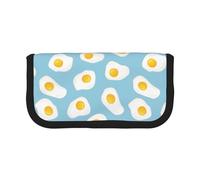 BYwenhopnbs Fried Eggs Seamless Pattern,Large Capacity Pencil Case, Pen Pouch Organizer Canvas Pencil Bag for Girls