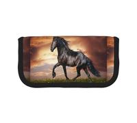 BYwenhopnbs Friesian Horse Design，Large Capacity Pencil Case, Pen Pouch Organizer Canvas Pencil Bag for Girls