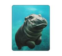 BYwenhopnbs Funny Hippo Square Mouse Pad Sewn Edge Design 10&12in