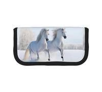 BYwenhopnbs Galloping Rare Spotted Horses,Large Capacity Pencil Case, Pen Pouch Organizer Canvas Pencil Bag for Girls