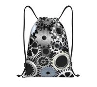 BYwenhopnbs Gear Metal Rendering Technology Digital Art Drawstring Bag String Bag Lightweight Gym Backpack for Men Women