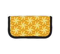 BYwenhopnbs Geometric Vanilla Flower Yellow，Large Capacity Pencil Case, Pen Pouch Organizer Canvas Pencil Bag for Girls