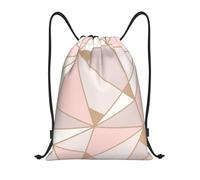 BYwenhopnbs Geometric Wallpaper Rose Gold Drawstring Bag String Bag Lightweight Gym Backpack for Men Women