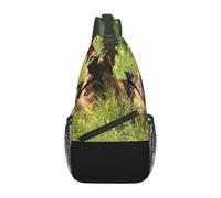 BYwenhopnbs German Shepherd Dog PatternSling Bag for Men Crossbody Small Travel Shoulder Daypack