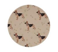 BYwenhopnbs German Shepherd Foot Prints Round Mouse Pad, Sewn Edge Design 8 x 8 in