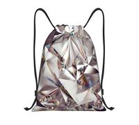 BYwenhopnbs Glitter Abstract Diamond Crystal Pattern Printed Drawstring Bag String Bag Lightweight Gym Backpack for Men Women