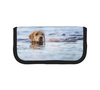 BYwenhopnbs Golden Retriever Floating Dogs Pets Labrador，Large Capacity Pencil Case, Pen Pouch Organizer Canvas Pencil Bag for Girls