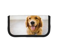 BYwenhopnbs Golden Retriever Smiling，Large Capacity Pencil Case, Pen Pouch Organizer Canvas Pencil Bag for Girls