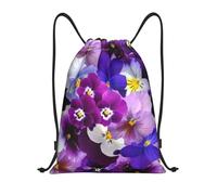 BYwenhopnbs Graphic Pansy Easter Spring Flowers Drawstring Bag String Bag Lightweight Gym Backpack for Men Women