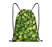BYwenhopnbs Green Brussel Sprout Print Drawstring Bag String Bag Lightweight Gym Backpack for Men Women
