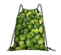 BYwenhopnbs Green Brussel Sprout PrintDrawstring Backpack Sports Gym Sackpack Water Resistant String Bag for Women Men