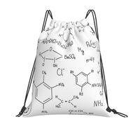 BYwenhopnbs Hand Drawn Chemical FormulaDrawstring Backpack Sports Gym Sackpack Water Resistant String Bag for Women Men