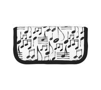BYwenhopnbs Hand Sketch Musical Notes,Large Capacity Pencil Case, Pen Pouch Organizer Canvas Pencil Bag for Girls