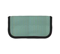 BYwenhopnbs Herringbone Pattern Faux Gold Foil Teal Geometric，Large Capacity Pencil Case, Pen Pouch Organizer Canvas Pencil Bag for Girls