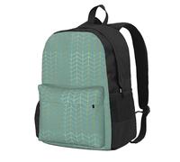 BYwenhopnbs Herringbone Pattern Faux Gold Foil Teal GeometricSchool Backpack Travel Bag for Men Women College Back Pack with 15 Laptop Compartmen