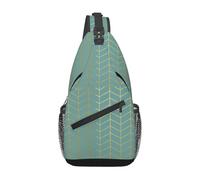 BYwenhopnbs Herringbone Pattern Faux Gold Foil Teal GeometricSling Bag for Men Crossbody Small Travel Shoulder Daypack