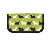 BYwenhopnbs Hund Silhouette Scottie Westie Tier，Large Capacity Pencil Case, Pen Pouch Organizer Canvas Pencil Bag for Girls