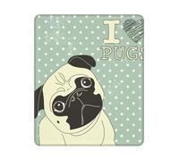 BYwenhopnbs I Love Pugs Square Mouse Pad Sewn Edge Design 10&12in