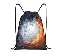 BYwenhopnbs Ice And Fire Volleyball Drawstring Bag String Bag Lightweight Gym Backpack for Men Women