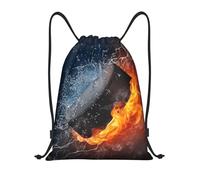 BYwenhopnbs Ice Hockey Fire Drawstring Bag String Bag Lightweight Gym Backpack for Men Women