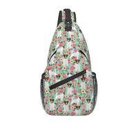 BYwenhopnbs Jack Russell Terrier FloralSling Bag for Men Crossbody Small Travel Shoulder Daypack