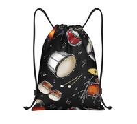 BYwenhopnbs Jazz Collection Black Drum Drawstring Bag String Bag Lightweight Gym Backpack for Men Women