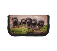 BYwenhopnbs Labrador Puppies Brown Little Puppies Family，Large Capacity Pencil Case, Pen Pouch Organizer Canvas Pencil Bag for Girls