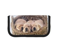 BYwenhopnbs Labradors Little Puppies Golden Retriever,Large Capacity Pencil Case, Pen Pouch Organizer Canvas Pencil Bag for Girls