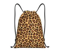 BYwenhopnbs Leopard Animal Print Skin Drawstring Bag String Bag Lightweight Gym Backpack for Men Women