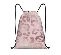 BYwenhopnbs Leopard Print Cheetah Rose Gold Drawstring Bag String Bag Lightweight Gym Backpack for Men Women