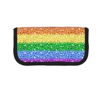 BYwenhopnbs LGBT Sparkle Glitter Pride Flag，Large Capacity Pencil Case, Pen Pouch Organizer Canvas Pencil Bag for Girls