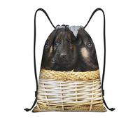 BYwenhopnbs Little German Shepherd Dog Printed Drawstring Bag String Bag Lightweight Gym Backpack for Men Women