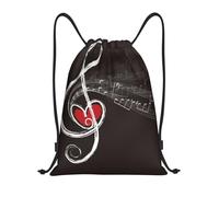 BYwenhopnbs Love Music Notes Drawstring Bag String Bag Lightweight Gym Backpack for Men Women