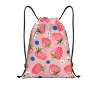 BYwenhopnbs Lovely Pink Strawberry Drawstring Bag String Bag Lightweight Gym Backpack for Men Women