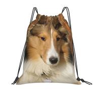 BYwenhopnbs Lovely Sheltie DogDrawstring Backpack Sports Gym Sackpack Water Resistant String Bag for Women Men