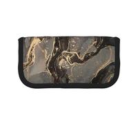 BYwenhopnbs Luxurious Black Gold Marble,Large Capacity Pencil Case, Pen Pouch Organizer Canvas Pencil Bag for Girls