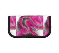 BYwenhopnbs Magenta Black Grey Jewel Tone Fluid Art Swirl，Large Capacity Pencil Case, Pen Pouch Organizer Canvas Pencil Bag for Girls